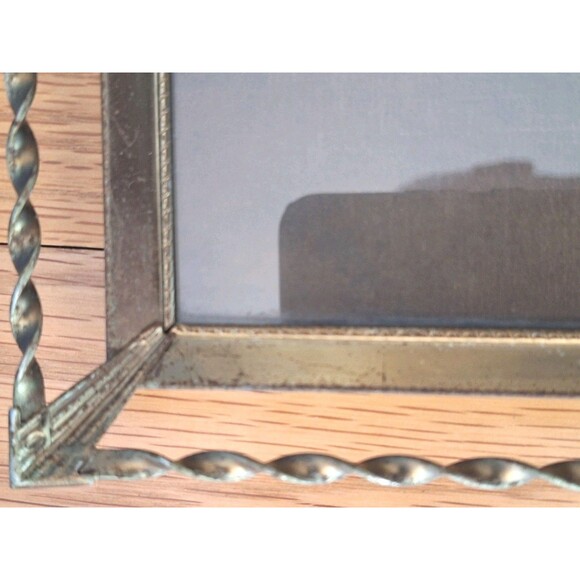 Vtg Jesus 1941© Sallman 8x10 Print w Glass 1950s Goldtone Twisted Steel Frame - Picture 9 of 11